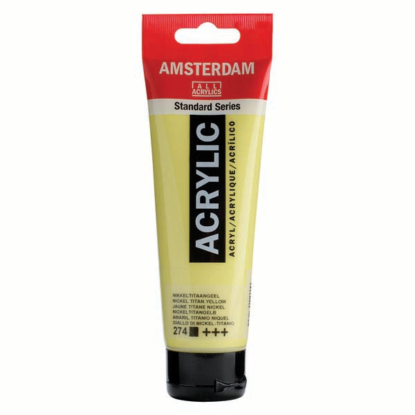 Amsterdam Acrylic Paint, 120ml - 274 - Nickel Tit.Ylw