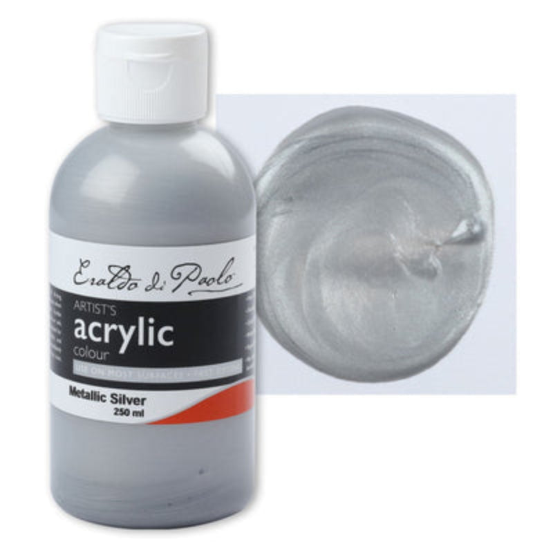 Eraldo di Paolo Acrylic Paint, Metallic Silver, 250ml