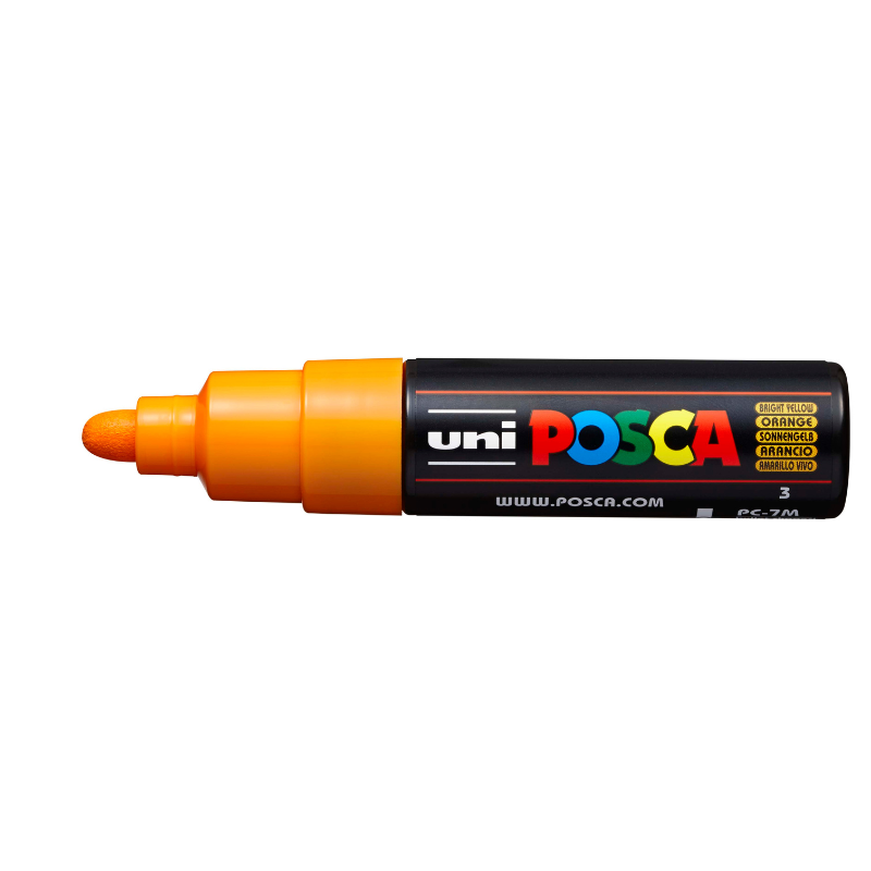 Posca PC 7M Bold Bullet Tip Paint Marker, Bright Yellow