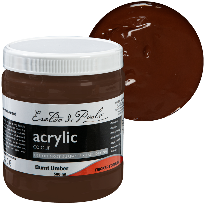 Eraldo di Paolo Acrylic Paint Burnt Sienna 500ml