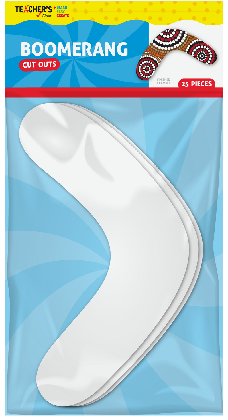 Teacher's Choice Boomerang Cut Outs 25 Pieces - White