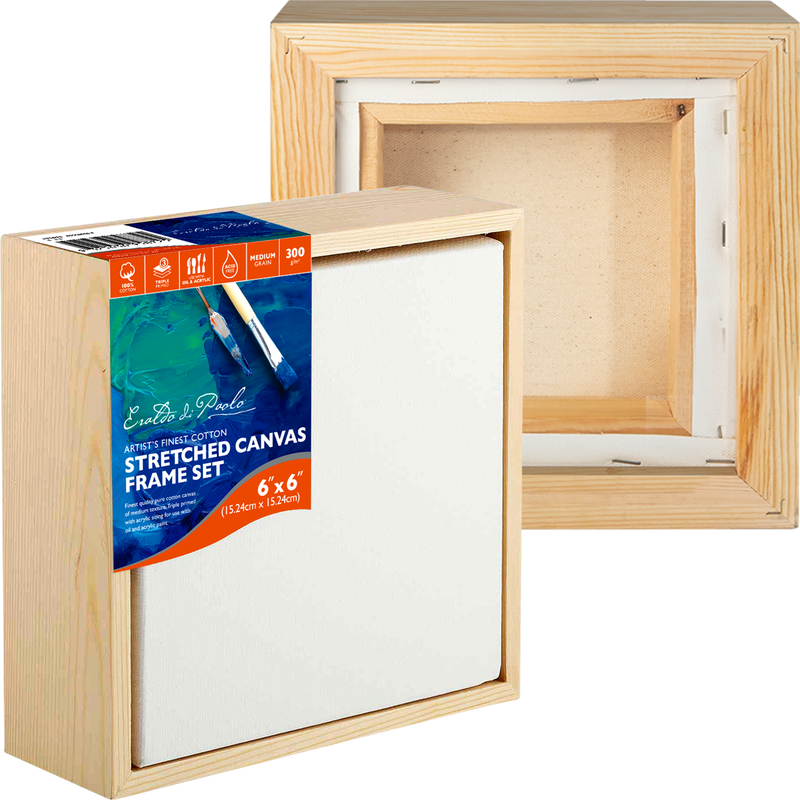 6 x 6 Inches Eraldo Stretched Canvas with Wood Frame