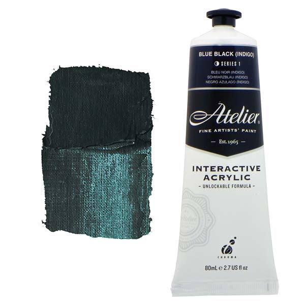 Atelier Interactive Artists Acrylic Paint, Blue Black (Indigo) S1 80ml