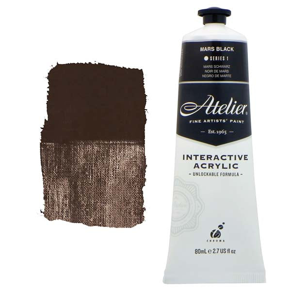 Atelier Interactive Artists Acrylic Paint, Mars Black S1 80ml