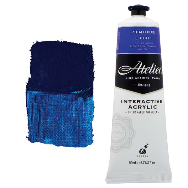Atelier Interactive Artists Acrylic Paint, Pthalo Blue S1 80ml