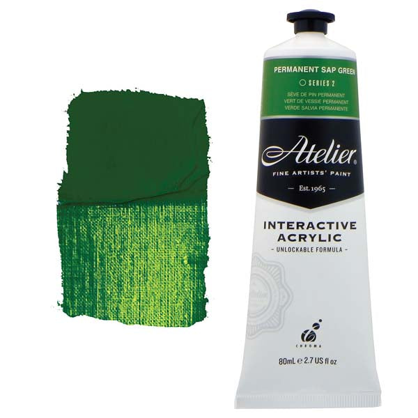 Atelier Interactive Artists Acrylic Paint, Perm Sap Green S2 80ml