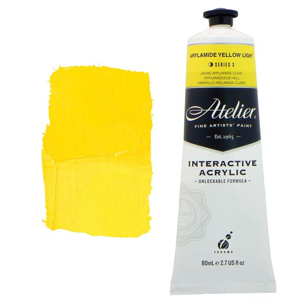 Atelier Interactive Artists Acrylic Paint, Arylamide Yellow Light S3 80ml