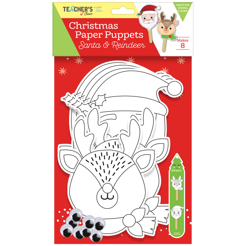 Teacher's Choice Christmas Paper Puppets 8pc