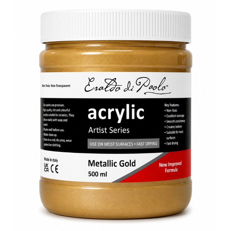 Eraldo di Paolo Acrylic Paint, Metallic Gold, 500ml