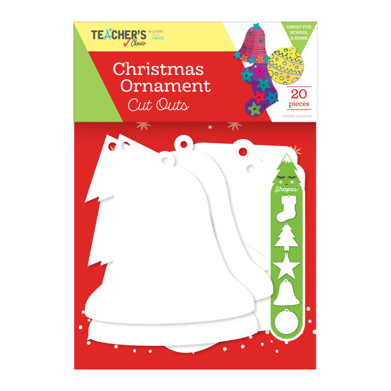 Teachers Choice Cut Out Ornaments Asst 20Pcs - Wht