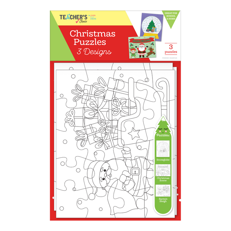 Teacher's Choice Christmas Printed Jigsaw Puzzles Makes 3