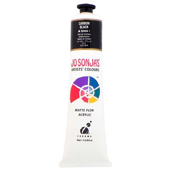 Jo Sonja's Matte Flow Acrylic Paint Carbon Black 75ml S1