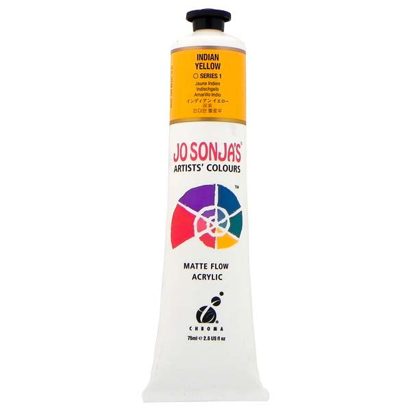 Jo Sonja's Matte Flow Acrylic Paint Indian Yellow 75ml S1