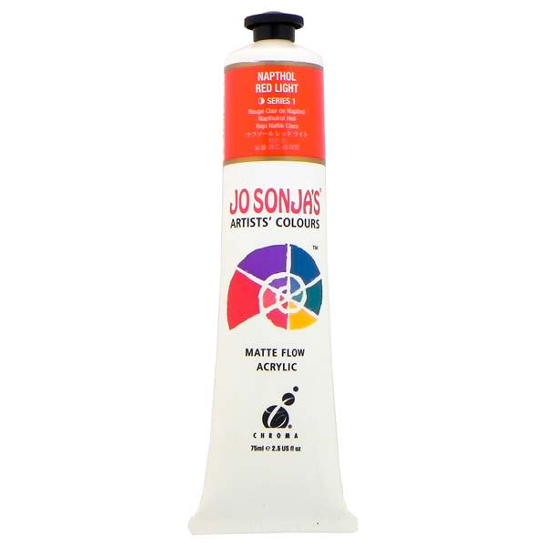 Jo Sonja's Matte Flow Acrylic Paint Napthol Red Light 75ml S1