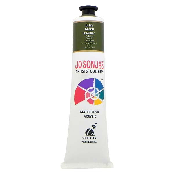 Jo Sonja's Matte Flow Acrylic Paint Olive Green 75ml S1