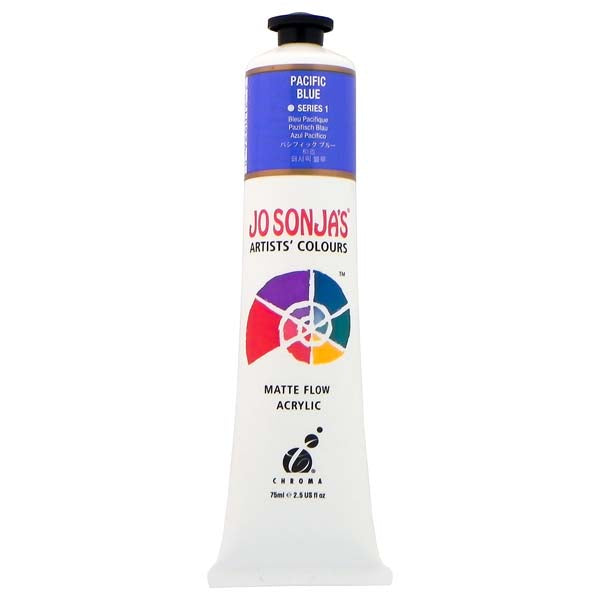 Jo Sonja's Matte Flow Acrylic Paint Pacific Blue 75ml S1