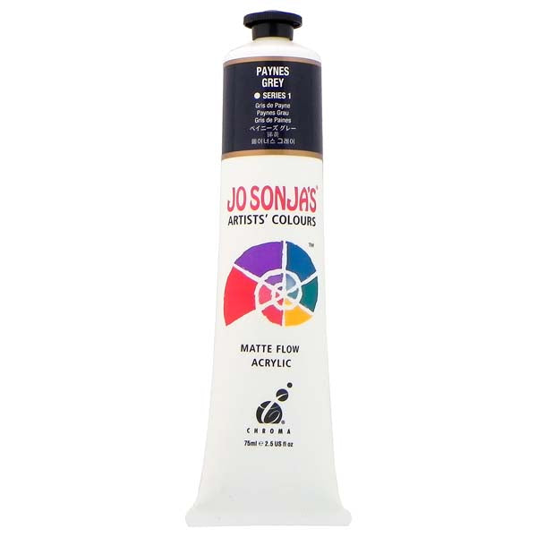 Jo Sonja's Matte Flow Acrylic Paint Paynes Grey 75ml S1