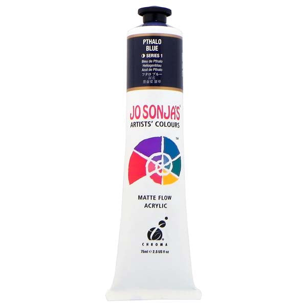 Jo Sonja's Matte Flow Acrylic Paint Pthalo Blue 75ml S1