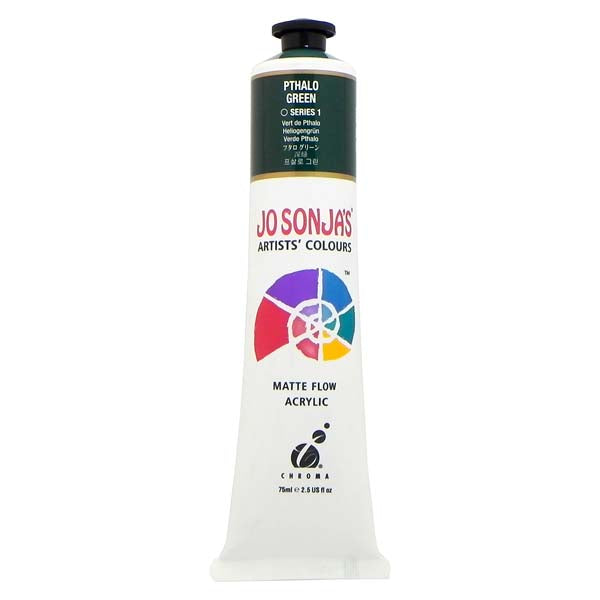 Jo Sonja's Matte Flow Acrylic Paint Pthalo Green 75ml S1