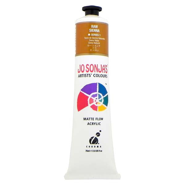Jo Sonja's Matte Flow Acrylic Paint Raw Sienna 75ml S1