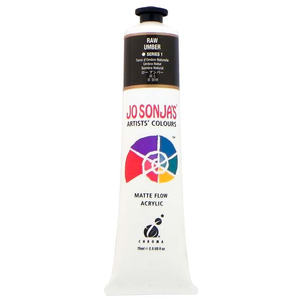 Jo Sonja's Matte Flow Acrylic Paint Raw Umber 75ml S1