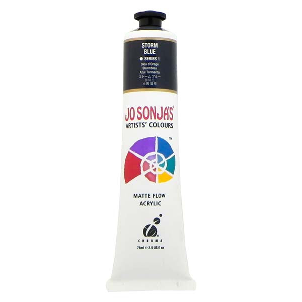 Jo Sonja's Matte Flow Acrylic Paint Storm Blue 75ml S1