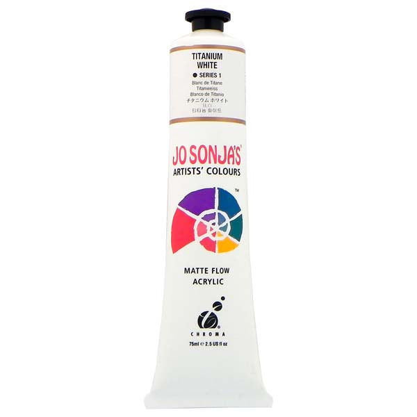 Jo Sonja's Matte Flow Acrylic Paint Titanium White 75ml S1