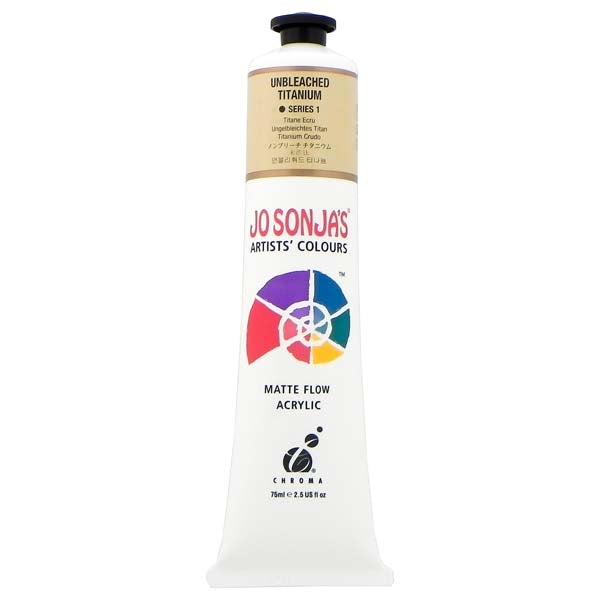 Jo Sonja's Matte Flow Acrylic Paint Unbleached Titanium 75ml S1