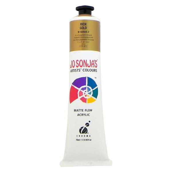 Jo Sonja's Matte Flow Acrylic Paint Rich Gold 75ml S2