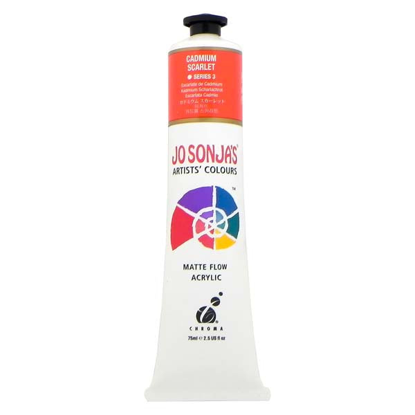 Jo Sonja's Matte Flow Acrylic Paint Cad Scarlet 75ml S3