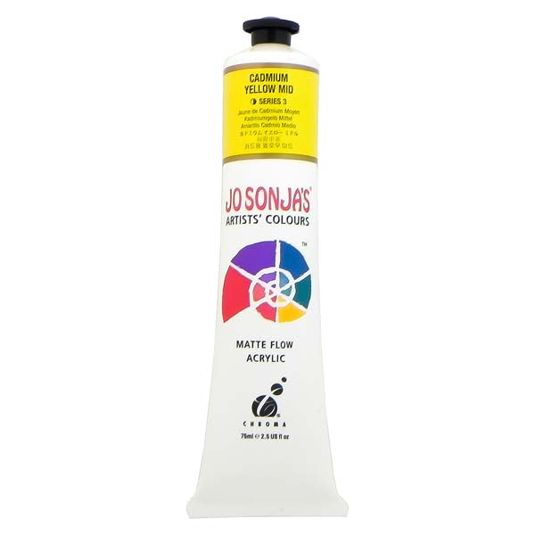 Jo Sonja's Matte Flow Acrylic Paint Cad Yellow Mid 75ml S3