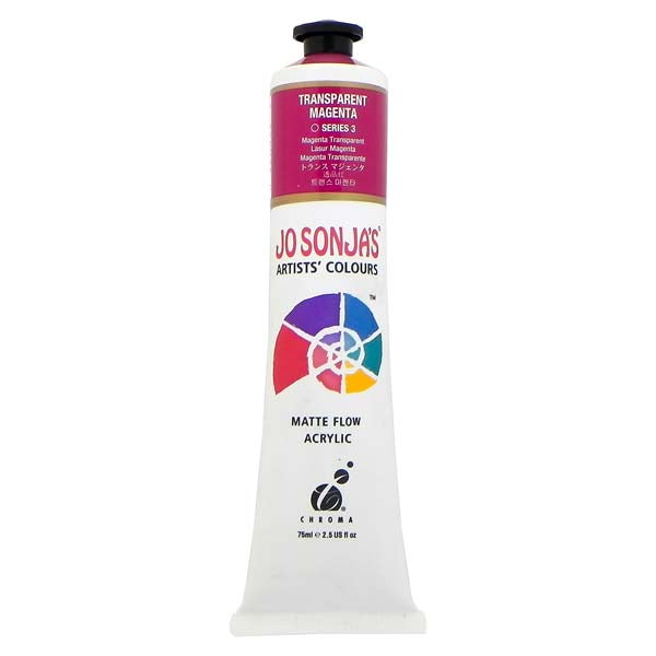 Jo Sonja's Matte Flow Acrylic Paint Trans Magenta 75ml S3