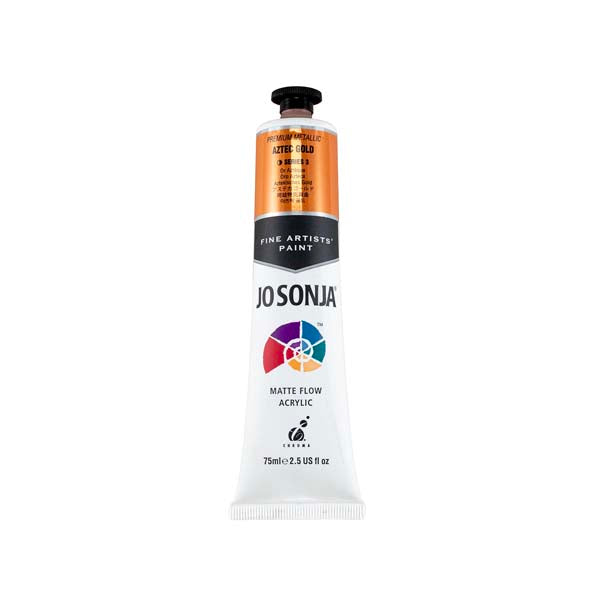 Jo Sonja's Matte Flow Acrylic Paint Metallic Aztec Gold 75ml S3