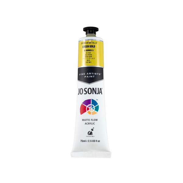Jo Sonja's Matte Flow Acrylic Paint Metallic Green Gold 75ml S3