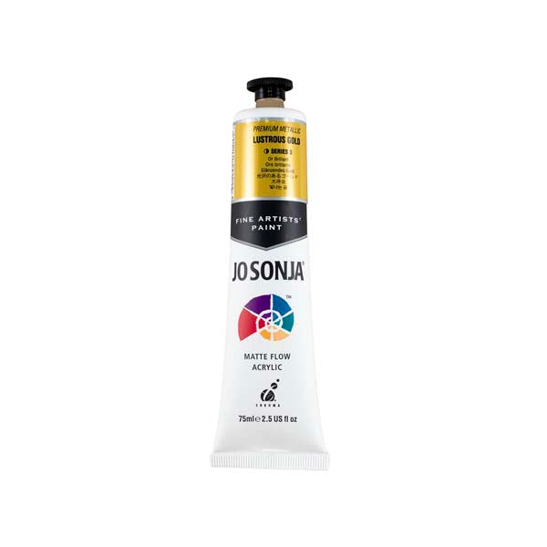 Jo Sonja's Matte Flow Acrylic Paint Metallic Lustrous Gold 75ml S3