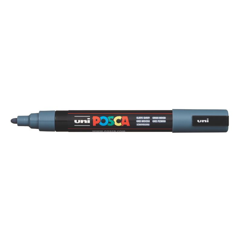 Posca PC-5M Medium Bullet Tip Paint Marker, Slate Grey