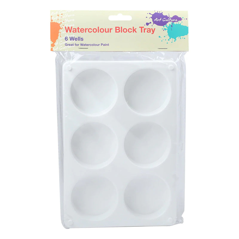 Art Culture Watercolour Block Tray 8.25 x 5.5 inches 6 Wells