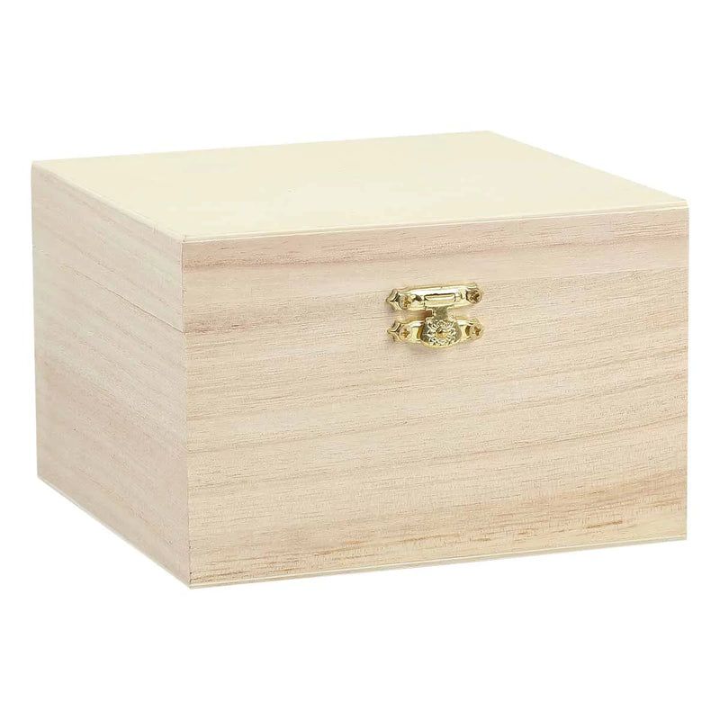 Square Wooden Keepsake Box 14 x 14 x 9cm