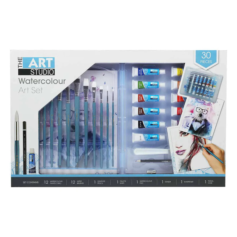 The Art Studio Watercolour Art Set 30 Pieces