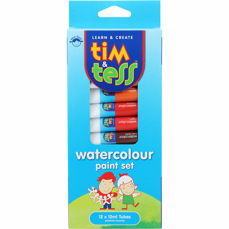 Tim & Tess Watercolour Paint Set 12 x 12mL