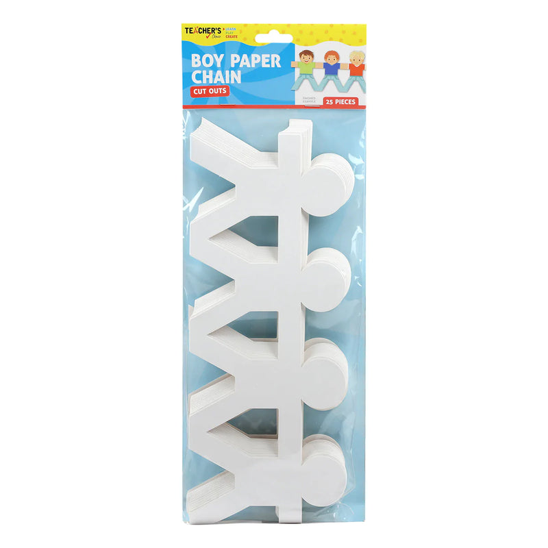 Teacher's Choice Boy Paper Chain Cut Outs 25 Pieces