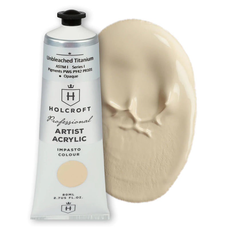 Holcroft Professional Acrylic Impasto Paint Unbleached Titanium 80ml