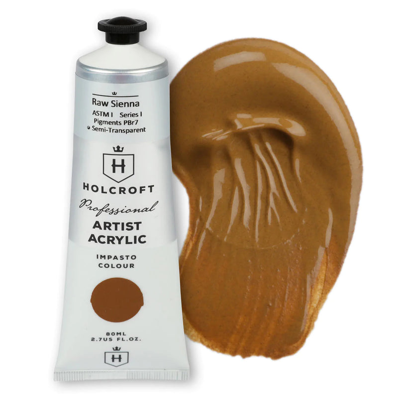 Holcroft Professional Acrylic Impasto Paint Raw Sienna S1 80ml