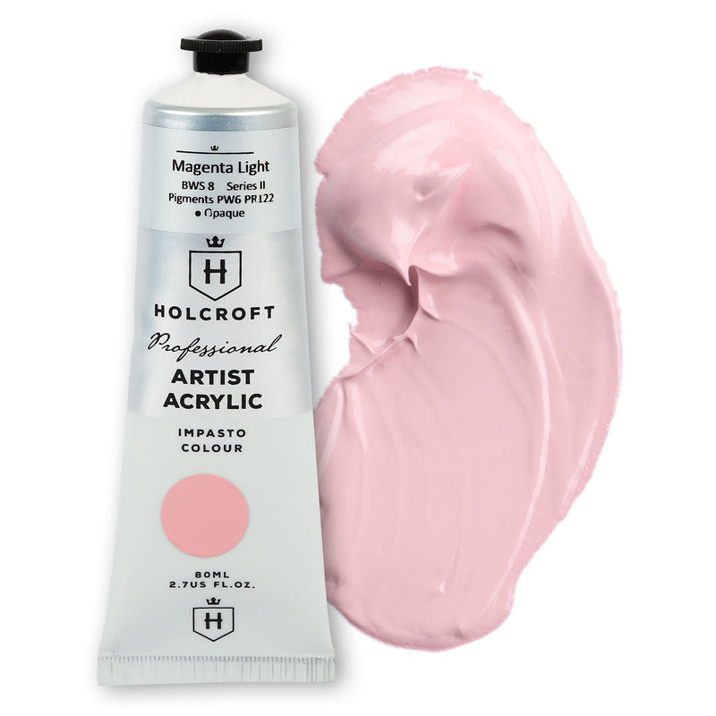 Holcroft Professional Acrylic Impasto Paint Magenta Light S2 80ml