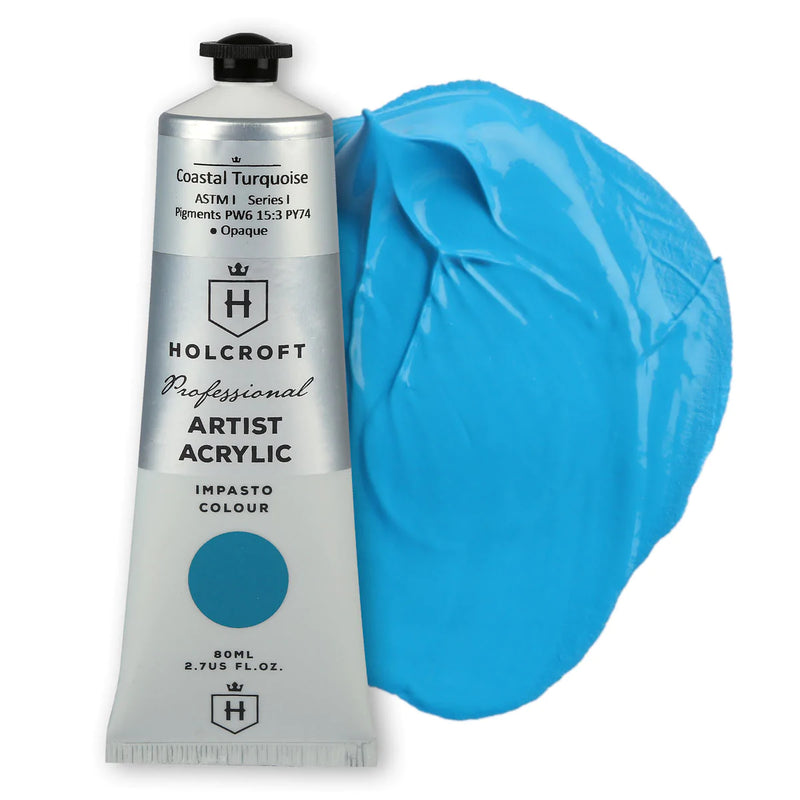 Holcroft Professional Acrylic Impasto Paint Australian Series Coastal Turquoise 80ml