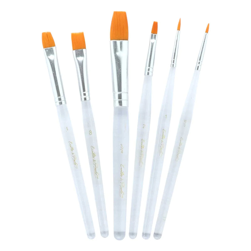Eraldo Di Paolo Gold Taklon Acrylic Brush Set 6 Pack
