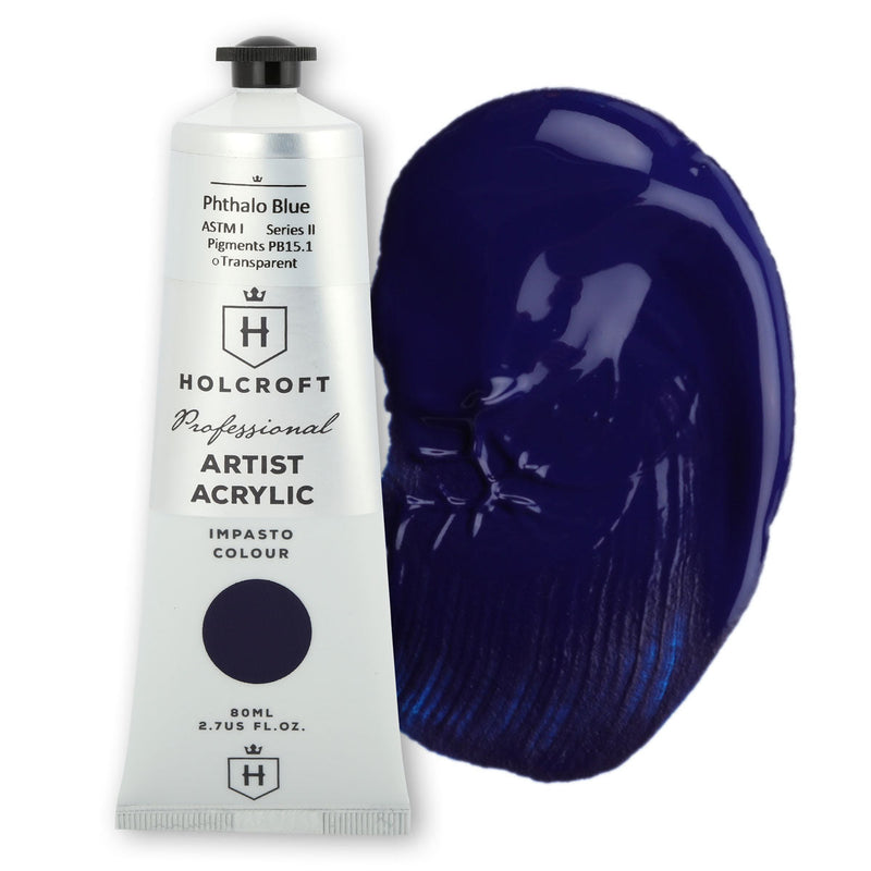 Holcroft Professional Acrylic Impasto Paint Phthalo Blue S2 80ml