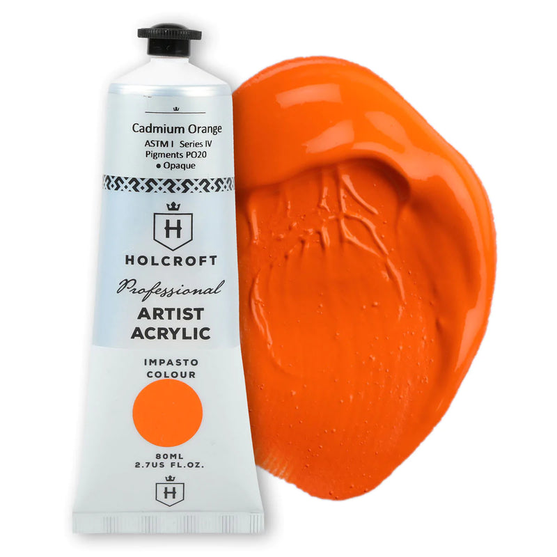 Holcroft Professional Acrylic Impasto Paint Cadmium Orange S4 80ml