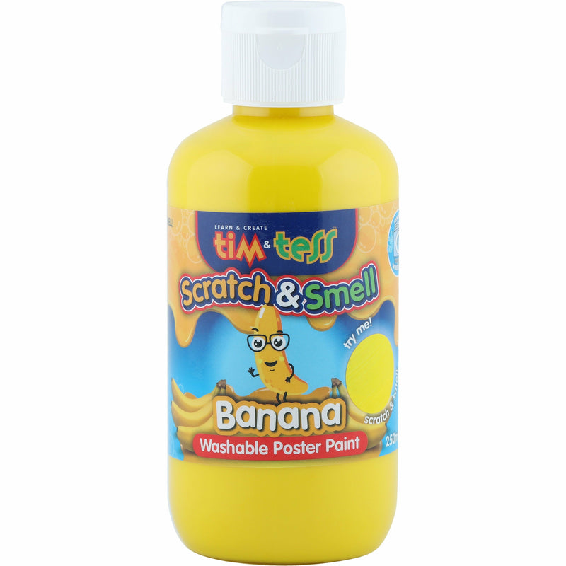Tim & Tess Scratch & Smell Children's Washable Poster Paint Banana 250ml