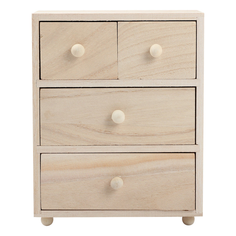 Urban Crafter 4 Drawer Wooden Storage Chest 15.5x10x19cm